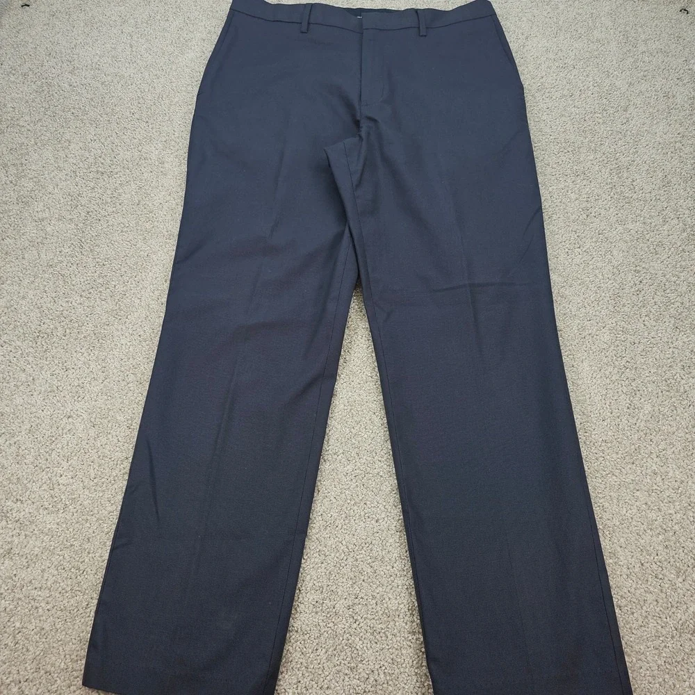 Banana Republic Mens Standard Fit‎ Navy Blue Textured Dress Pants 36x32 *read*